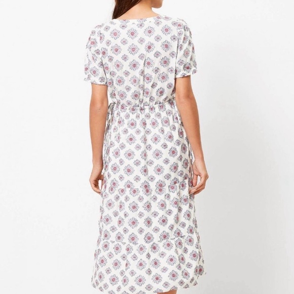 Loft Side Tie Medallion Block Midi Dress Size 6 New - Picture 2 of 8